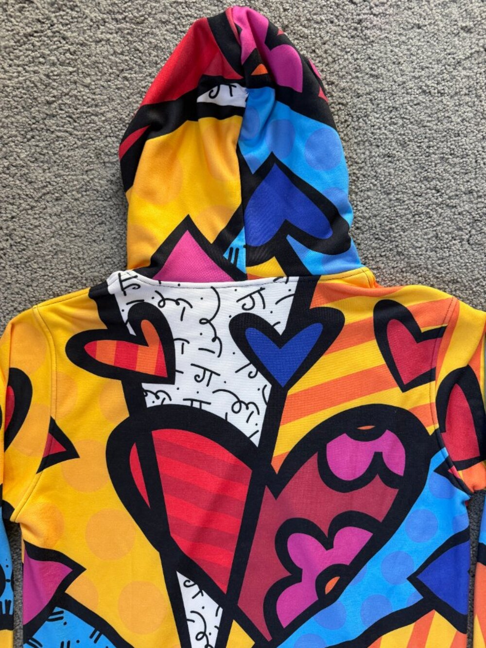 Fresh Hoods x Romero Britto New Day Pop Art Graphic Fleece Hoodie Multicolor - Picture 12 of 13